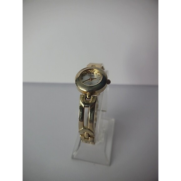 Vintage Express LA Gold Tone Wristwatch Watch Metal Gold Tone Band Clasp - Picture 3 of 11